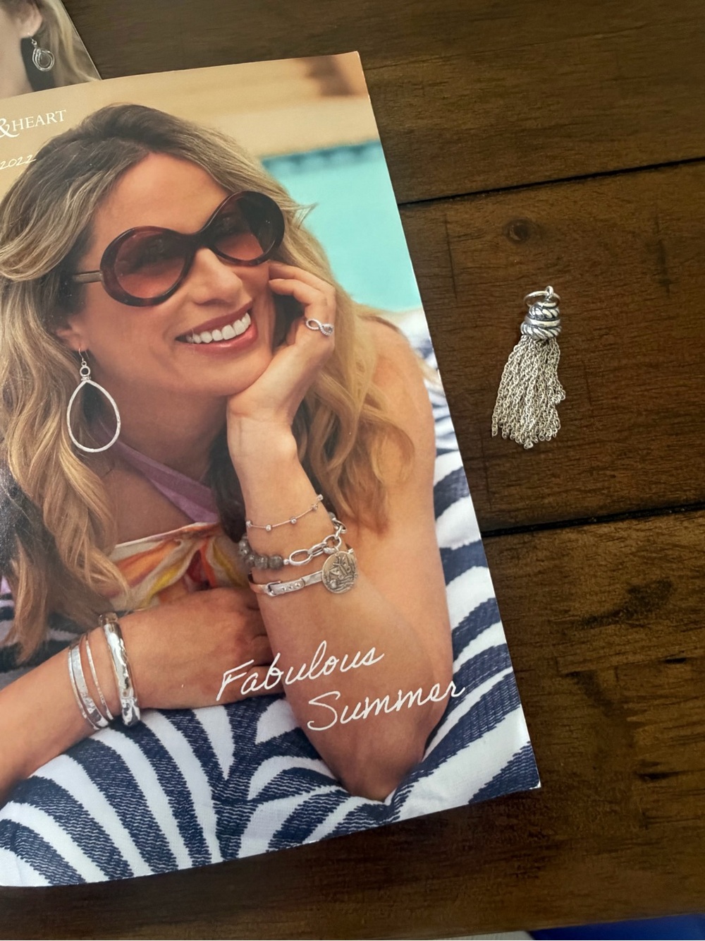 Grace & Heart G&H ELIXIR Jewelry Charm Pendant .925 SS Tassel 1 1/2” P1909